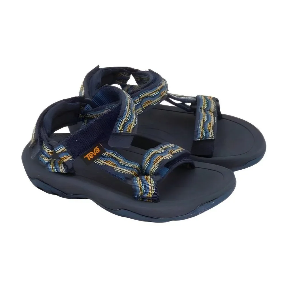 Teva Navy Blue and Yellow Patterned Kids Sandals